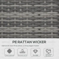 Set de Canapele din Ratan PE pentru Terasa cu 4 Piese de la Outsunny, Canapele pentru Exterior Rezistente la Intemperii(m-5)