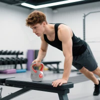 SPORTNOW Kettlebell, 14kg Kettle Bells with Handle for Home Gym Weight Lifting and Strength Training, Red and Grey(m-8)