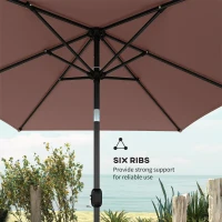 Outsunny Parasol ogrodowy 300 x 200 cm z regulacją nachylenia, korbą i osłoną UV, brązowy(m-6)