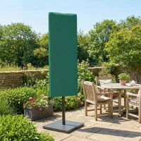 Outsunny Garden Parasol Cover, Outdoor Patio Umbrella Protector Weatherproof Garden Patio for 2-4m Parasol, Dark Green(m-2)