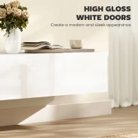 HOMCOM Wisząca szafka RTV, stolik RTV z dużą ilością miejsca do przechowywania, płyta wiórowa, biały(m-6)