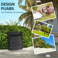 Outsunny Șezlong pliabil cu pernă, tetieră și buzunar lateral, 58x189x32,5 cm, negru(m-5)