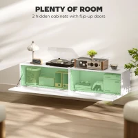 HOMCOM Wisząca szafka RTV, stolik RTV z dużą ilością miejsca do przechowywania, płyta wiórowa, biały(m-5)