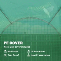 Outsunny Folia do szklarni 4 x 2 m, wodoodporna folia ogrodowa z drzwiami, 8 okien, ochrona UV, odporna na rozdarcia, polietylen zielony(m-6)