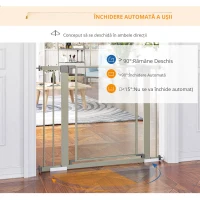 PawHut Bariera Extensibila Auto‑inchidere 75‑103 × 76 cm – Gri(m-5)