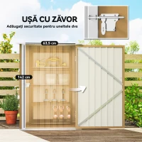 Outsunny Șopron de Grădină 0.92m² din Oțel Galvanizat, Depozit pentru Unelte cu Ușă cu Sistem de Blocare, Acoperiș Înclinat, 100x104x160 cm, Galben(m-5)