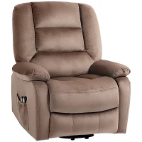 HOMCOM Fauteuil releveur électrique fauteuil relaxant dossier inclinable avec repose-pied télécommandes 90 x 93 x 110 cm marron(m-1)