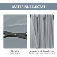 Outsunny Ombrellone da Giardino 4.5m con 48 LED a Energia Solare e Manovella(m-7)