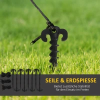 Outsunny Halloween-Dekoration 3,7 m riesiger Sensenmann mit LED-Beleuchtung Leuchtende Luftfigur für Outdoor(m-6)