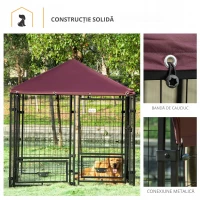 Pawhut Padoc Exterior Caini – Zavor, Boluri Pivotante & Acoperis(m-5)