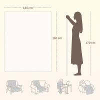 HOMCOM Koc grzewczy z podwójną kontrolą 160 x 140 cm, maszynowo pralny, z 5 poziomami ogrzewania, timerem 10h, zabezpieczeniem przed przegrzaniem(m-3)