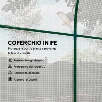 Outsunny Serra portatile con telaio in acciaio e copertura plastica 135 g/m², 1,8×1,8×2 m, Bianco(m-5)