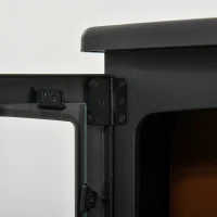 HOMCOM LED Elektrokamin Standkamin mit Flammeneffekt 900/1800W Schwarz(m-9)