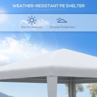 Outsunny 2.7m x 2.7m Garden Gazebo - Marquee Party Tent, Wedding Canopy for Outdoor Use, White(m-4)