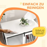 PawHut Hondenkooi met Schuifdeur, Ventilatie, Spaanplaat en Staal, 98 x 58 x 61 cm, Wit(m-7)