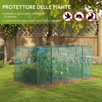 Outsunny Gabbia di Protezione per Piante con Porta Zippata, Tubi in Acciaio Zincato, 240 x 120 x 110 cm, Verde(m-7)