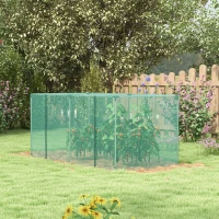 Outsunny Gabbia di Protezione per Piante con Porta Zippata, Tubi in Acciaio Zincato, 240 x 120 x 110 cm, Verde(m-10)