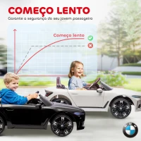HOMCOM Carro Elétrico para Crianças BMW i4 12V com Controlo Remoto Música MP3 Ecrã Luzes e Cinto de Segurança 115x67x45 cm Preto(m-6)