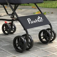 PawHut Dog Stroller, Foldable Cat Dog Pram for Miniature Breeds, Pet Stroller with Brake, Mesh Windows, Dark Grey(m-9)