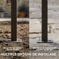 Outsunny Pergolă Gazebo Montată pe Perete 3x4 m cu Acoperiș Retractabil, Orificii de Drenaj, Pergolă de Grădină din Poliester și Oțel, pentru Terasă, Patio, Exterior, UV30+, Crem(m-7)