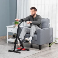 HOMCOM Portable Exercise Bike for Home Pedal Exerciser Height-adjustable 56L x 44- 56W x 75- 97H cm Black and Red(m-2)