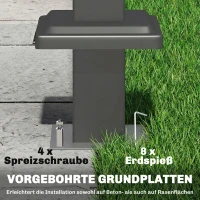 Outsunny Grillpaviljoen 2,4 x 1,4 m, Weerbestendige BBQ Overkapping met Dubbel Dak en Zijplanken(m-7)