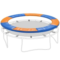 HOMCOM 8FT Trampoline Spring Cover, Plastic Trampoline Pad Replacement Safety Guard, Yellow and Blue(m-10)
