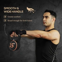 SPORTNOW Three-Piece Kettlebell Set, 5lbs, 10lbs, 15lbs with Storage Tray(m-5)