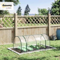 Outsunny Small Tunnel Greenhouse, Green Grow House for Outdoor Garden, Steel Frame, Transparent, 200 x 100 x 80cm(m-10)