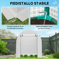 Outsunny Serra portatile con telaio in acciaio e copertura plastica 135 g/m², 1,8×1,8×2 m, Bianco(m-6)