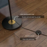 Homcom Lampa Podea cu 3 Lumini – Moderna cu Abajur Glob(m-5)