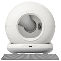 PawHut Litière Autonettoyante avec Caméra HD, Bac de 7L et Capteurs, en PP et ABS, 58.1x47.5x53 cm, Blanc et Gris