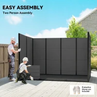 Outsunny 10 x 6 ft Resin Garden Shed, Outdoor Storage Shed with Floor, Windows, Lockable Doors and Vents, Dark Grey(m-7)