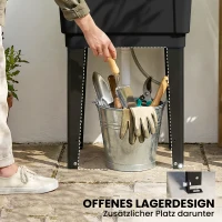 Outsunny Draagbare kampeerwastafel met zeepdispenser, kraan, water- en afvoerslang, zwart(m-5)