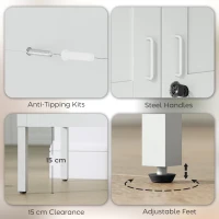 HOMCOM Dulap pentru Birou din Oțel cu 3 Rafturi Reglabile, cu Încuietoare și 2 Chei, 80x40x175 cm, Alb(m-7)