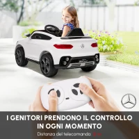 AIYAPLAY Macchina elettrica per bambini, 12V, telecomando 2,4G, 3 velocità, avvio lento, 105x68x50cm, Bianco(m-5)
