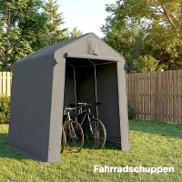 Outsunny Garagetent 2,3 x 1,9 m Waterdicht Opslagtunnel met Oprolbare Ritsdeur, Ventilatie, Zadeldak, Donkergrijs(m-7)