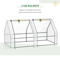 Outsunny Mini Sera Portabila – 180×90×90 cm, cu Usi cu Fermoar(m-4)