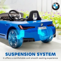 HOMCOM BMW i4 Licensed 12V Kids Electric Ride-On Car, Blue(m-8)