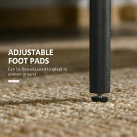 HOMCOM Couchtisch mit Ablage, verstellbare Füße, Stahlrahmen, Glasplatte, 100 x 55 x 45,5 cm, Schwarz(m-7)