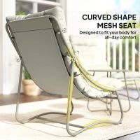 Outsunny 3 Piece Garden Bistro Set, Round Outdoor Bistro Table and Chairs Set for 2 with Texteline Seat and Cushions, Light Grey(m-6)