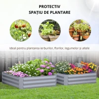 Outsunny Set de 2 Paturi pentru Legume Inaltate, Gri(m-5)