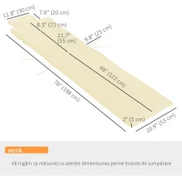 Outsunny Saltea pentru Sezlong Scaun pentru Soare de Gradina, Alb,Crem,198x53x5cm(m-3)