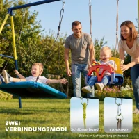 AIYAPLAY Schommelframe staal tot 150 kg voor nestschommel, kinderschommel, klimladder, 260 x 160 x 178 cm, Blauw(m-6)