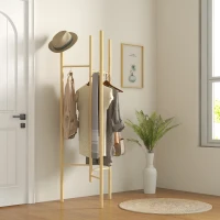 HOMCOM Kleiderständer, platzsparend, 5 kg Belastung, 62x52,5x160cm, Natur(m-6)