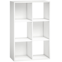 HOMCOM Industrial Style Storage Shelf, Bookcase, Bookshelf with 6 Compartments, Freestanding Shelving Unit for Living Room