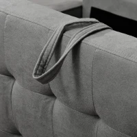 HOMCOM Canapé 3 places en flanelle de neige, canapé moderne avec rangement caché, dossier capitonné, 166,5 x 62 x 82 cm, gris(m-9)