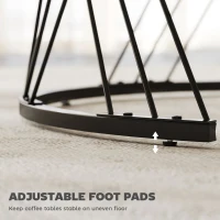 HOMCOM Nesting Coffee Table Set of 2, Modern Round Nest of Tables with Metal Frame and Marble Pattern Top for Living Room, Bedroom, Office, Small Space, White(m-6)