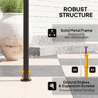 Outsunny Pawilon grillowy z LED, wodoodporny, ognioodporny, 240x150 cm(m-7)