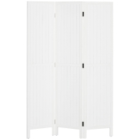 HOMCOM Paravent aus Holz Raumteiler faltbare Innenwand 3 Paneele 120 x 170 cm Weiß